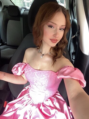 s Beden pembe Renk Prenses model elbise
