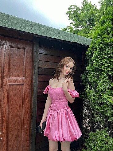 Zara Korseli Balon Etek Pembe Prenses Elbise