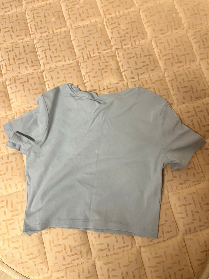 Açık mavi Kısa Kollu Kadın Tişört - Görsel 2