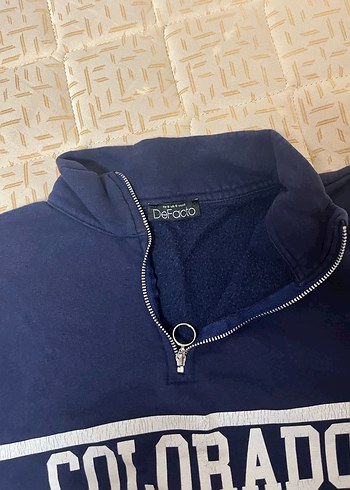 Kadın Lacivert Yarım Fermuarlı Sweatshirt - Görsel 2