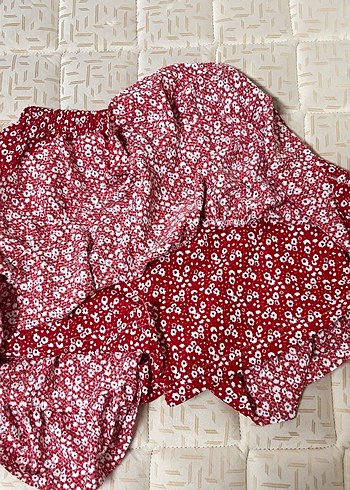 Kırmızı Fırfırlı Bohem Mini Etek - Görsel 2