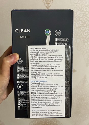  Beden Oral-B Vitality Clean Şarjlı Diş Fırçası