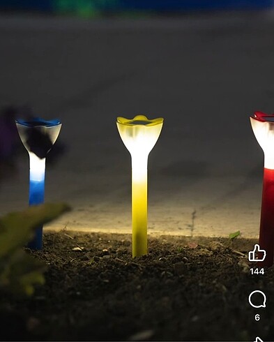 Solar ledli renkli saplama aydınlatma