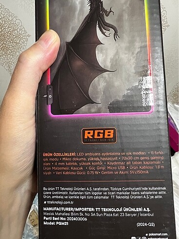 Işıklı Kablolu Gaming Mouse Pad - Görsel 2