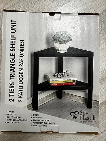 İki katlı üçgen raf ünitesi