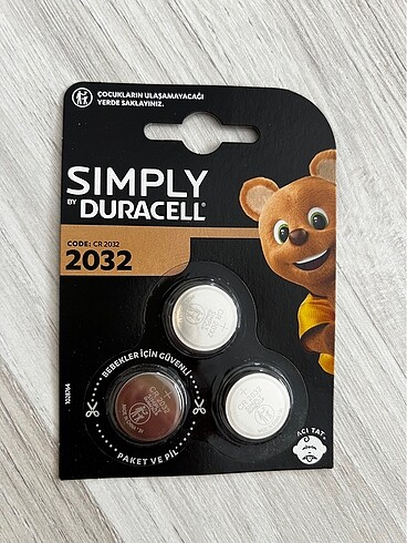 Duracell Düğme Pil 2032 3'lü