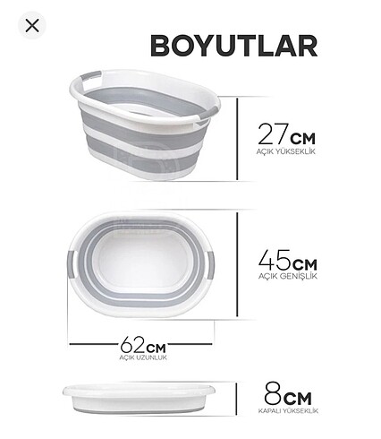 Beden Katlanabilir 38 Lt Çamaşır Sepeti