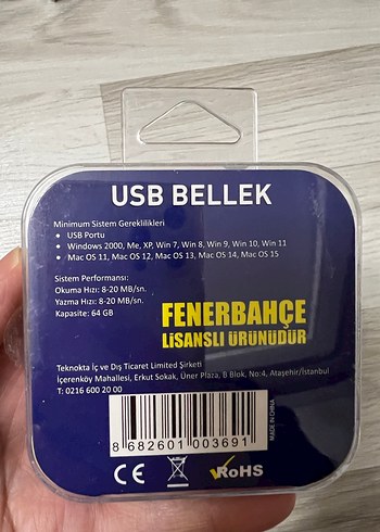 Fenerbahçe USB Bellek 64GB Anahtarlık - Görsel 2