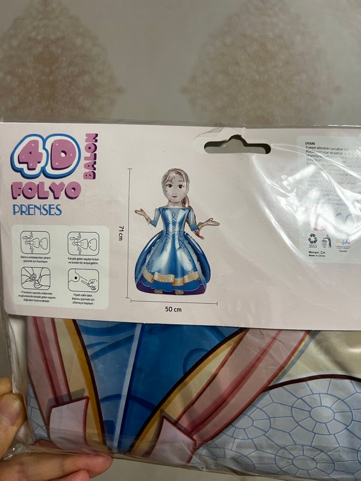 4D Folyo Prenses Balon - Görsel 3