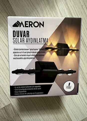 Aeron Duvar Solar Aydınlatma 8 LED