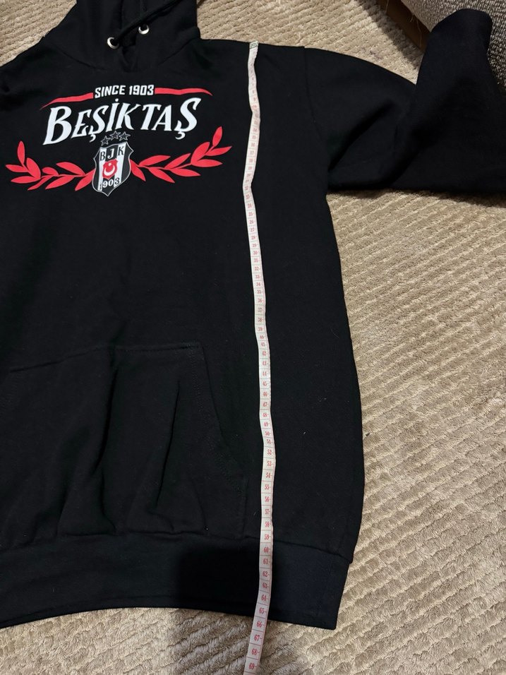 Erkek kız Çocuk Siyah Kapüşonlu Beşiktaş Sweatshirt - Görsel 3