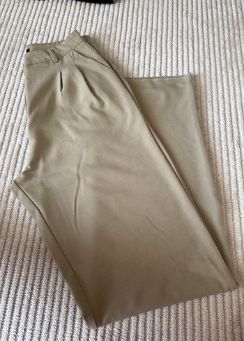 Bej Kadın Kumaş Pantolon Midi Boy