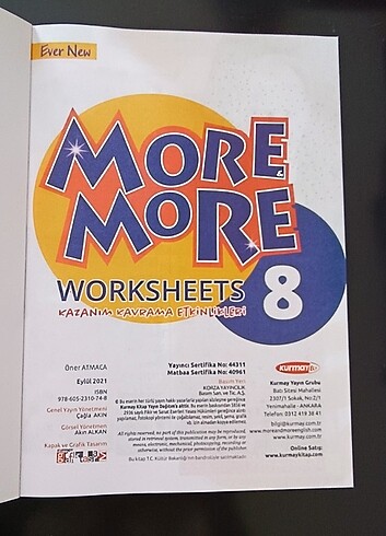  Beden More More 8 Worksheets