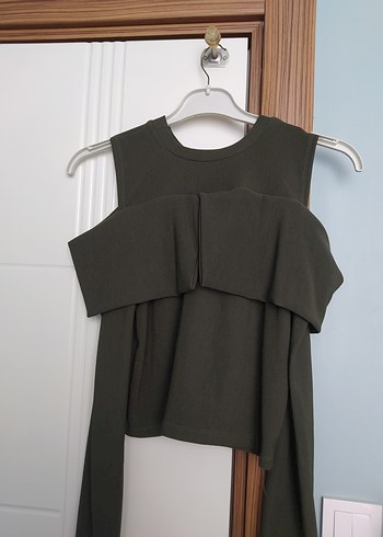 Kadın Zümrüt yeşili Uzun Kollu Fiyonklu Bluz - Görsel 4