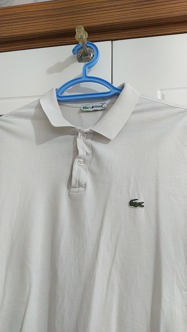 Erkek Beyaz Keten Polo Yaka Tişört - Görsel 2