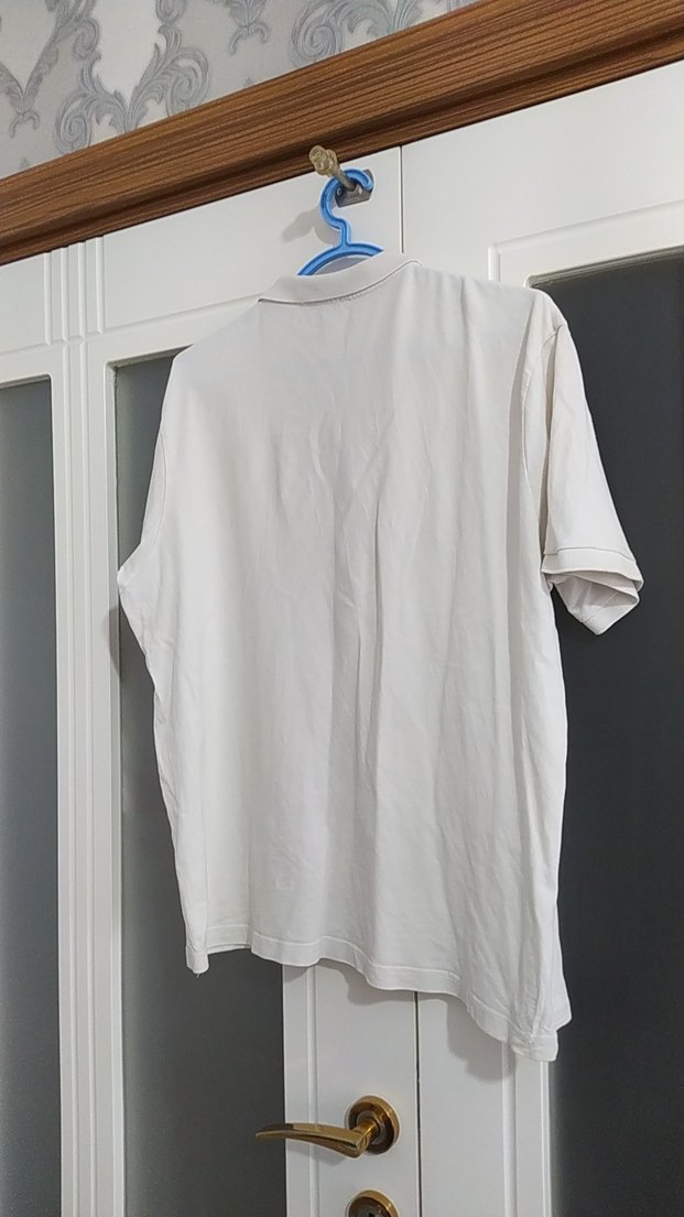 Erkek Beyaz Keten Polo Yaka Tişört - Görsel 3