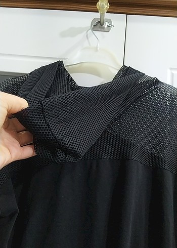 Siyah Fileli Brooklyn Baskılı Kadın Sweatshirt - Görsel 4