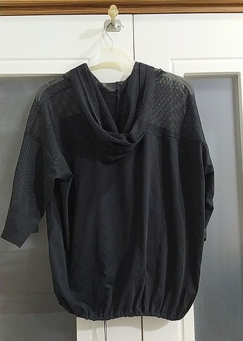 Siyah Fileli Brooklyn Baskılı Kadın Sweatshirt - Görsel 3