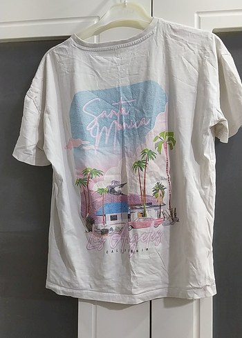 Beyaz Baskılı Kadın Tişört - Görsel 2