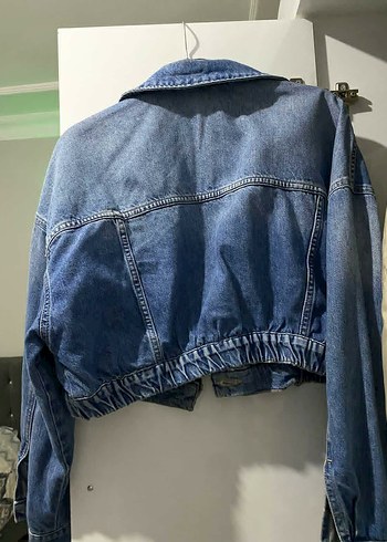 Düğmeli Bol Kesim Midi Kot Ceket - Görsel 3