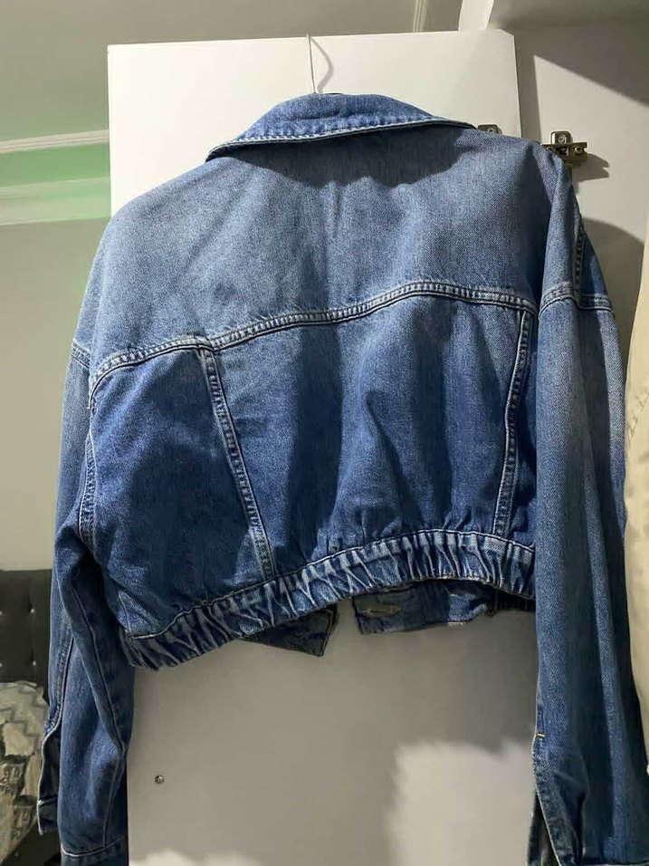 Düğmeli Bol Kesim Midi Kot Ceket - Görsel 3