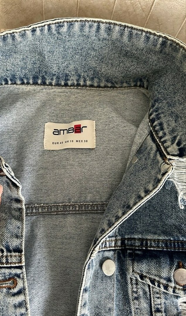 Düğmeli Mavi Kadın Kot Ceket - Görsel 3