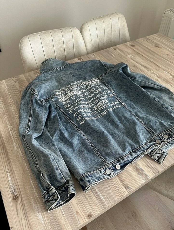 Düğmeli Mavi Kadın Kot Ceket - Görsel 2