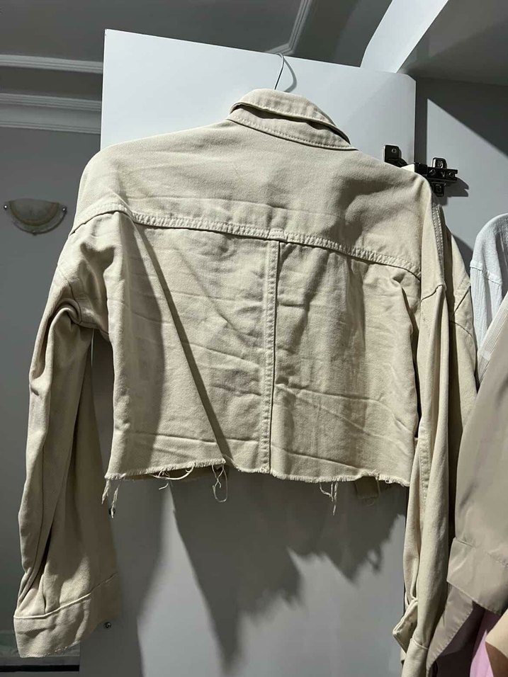 Bej Kot Mini Kadın Ceket - Görsel 3