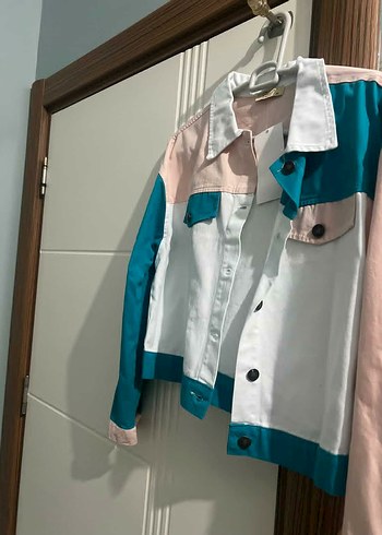 Renkli  Kadın Denim Ceket - Görsel 4