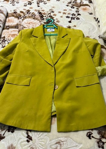 Uzun Kesim Yeşil Kadın Blazer Takım - Görsel 3