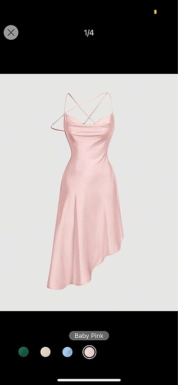 pembe saten elbise