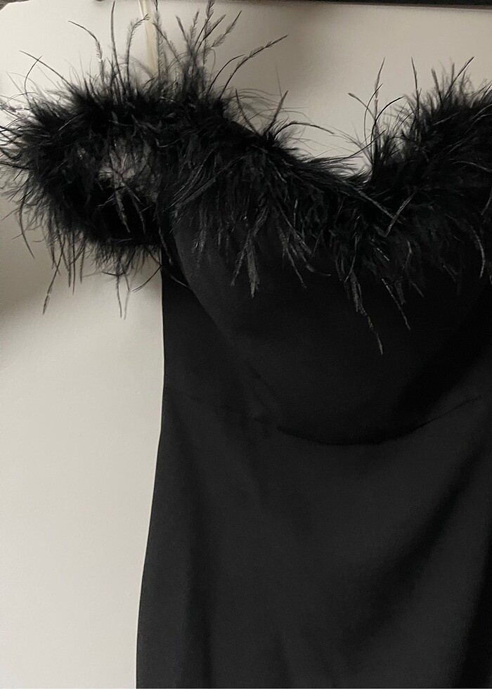 siyah otrişli elbise abiye - Görsel 2