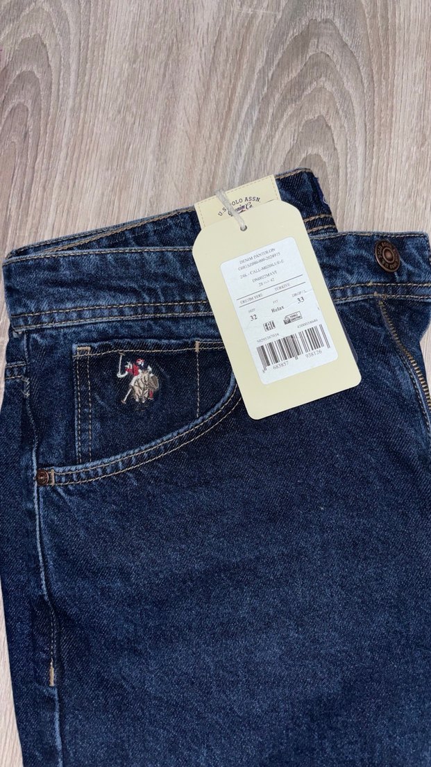 Düğmeli Mavi Kadın Denim Pantolon - Görsel 2