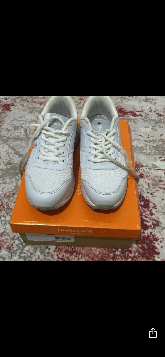 Beyaz Bağcıklı Kadın Spor Ayakkabı - Görsel 4