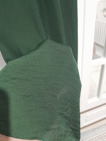 s Beden yeşil Renk Zara ipek saten elbise