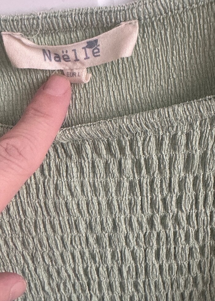 Önü aplike lastik bluz - Görsel 3