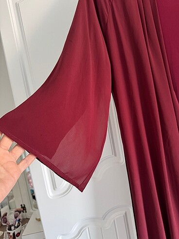 50 Beden bordo Renk Tesettür büyük beden abiye