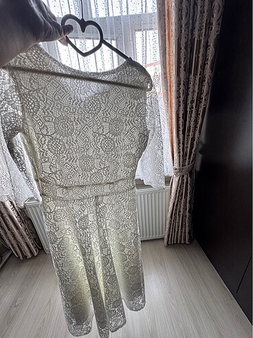 Beyaz Küpür elbise - Görsel 5