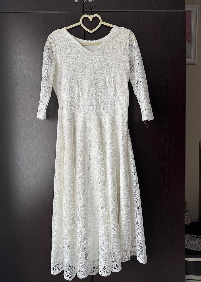 Beyaz Küpür elbise - Görsel 2