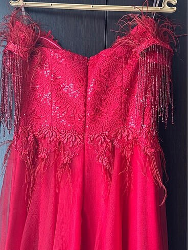 Kırmızı abiye - Görsel 9