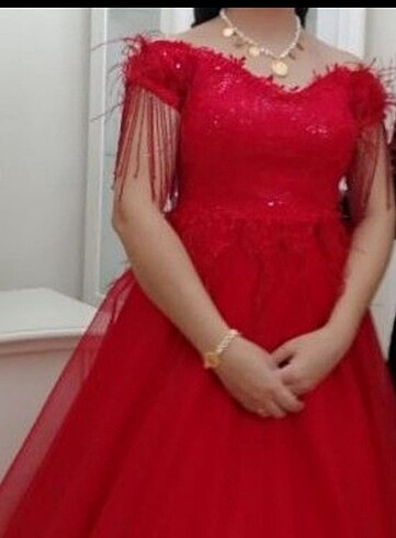 Kırmızı abiye - Görsel 13