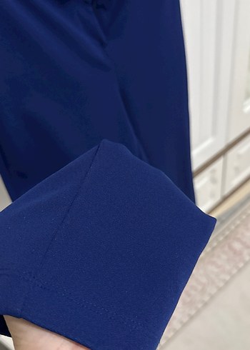 Kadın acık lacivert Basic Kumaş Pantolon - Görsel 3