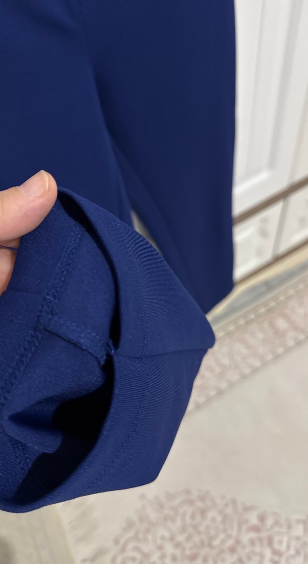 Kadın acık lacivert Basic Kumaş Pantolon - Görsel 5