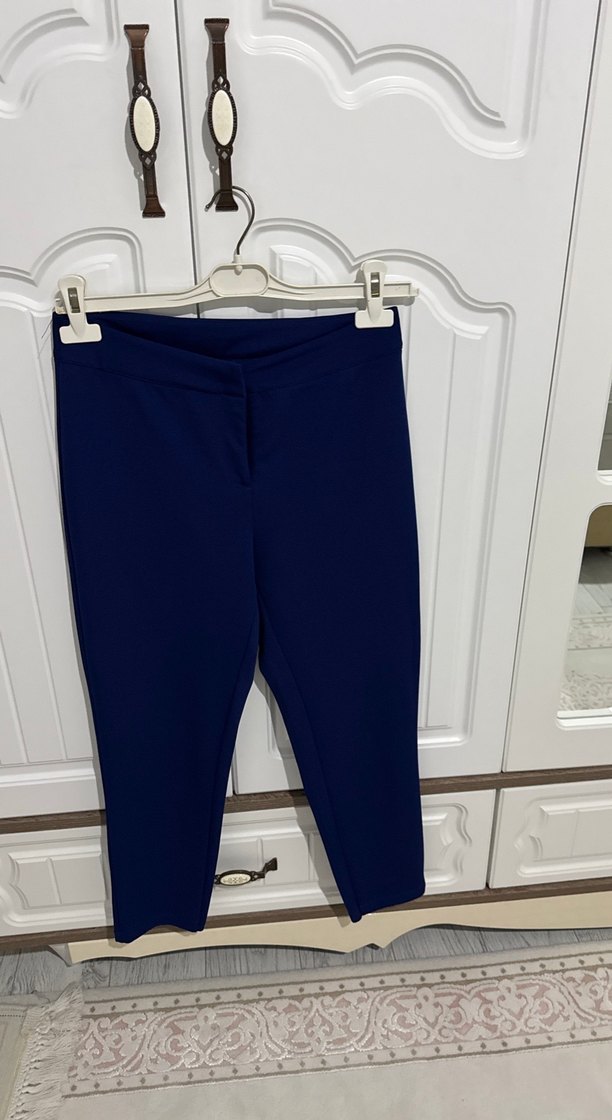 Kadın acık lacivert Basic Kumaş Pantolon - Görsel 2