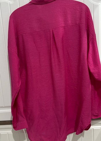 Pembe Nakışlı Uzun Kollu Bohem Gömlek - Görsel 6