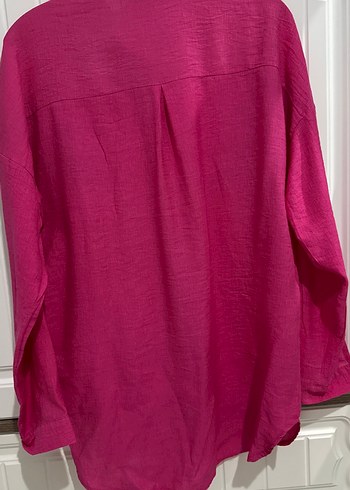 Pembe Nakışlı Uzun Kollu Bohem Gömlek - Görsel 7