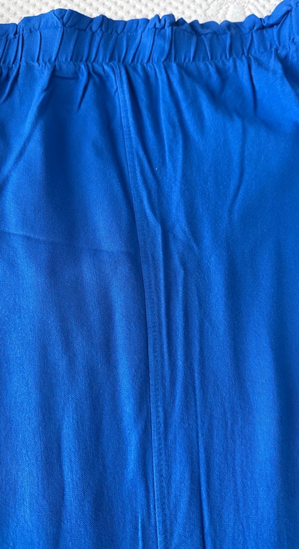 Mavi Rahat Kesim Keten Pantolon - Görsel 3