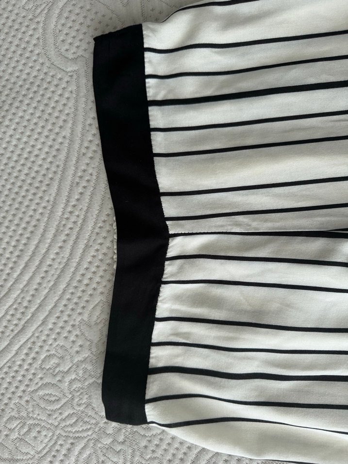 Çizgili  Kadın Kumaş Pantolon - Görsel 3
