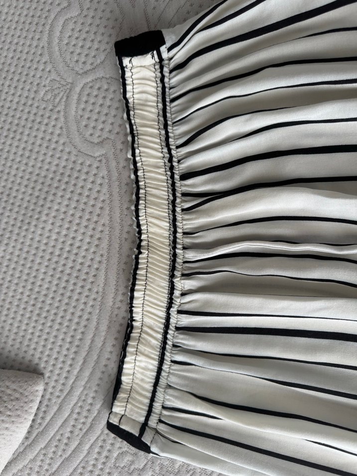 Çizgili  Kadın Kumaş Pantolon - Görsel 4