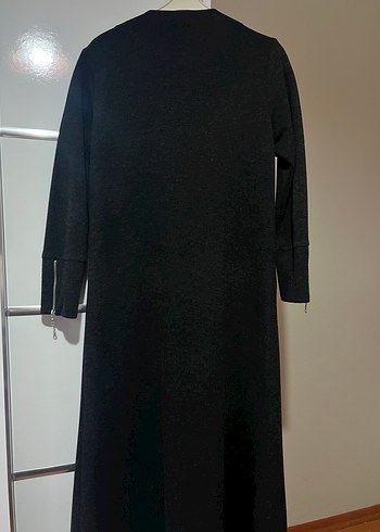 Düğmeli Siyah Uzun Kadın Mevsimlik Tunik - Görsel 4